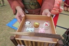 渾身の作 動物園を表現した菓子器