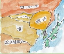 　　　　当時の満州と日本の位置関係